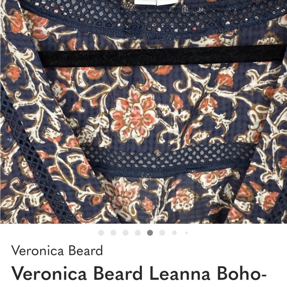 Veronica Beard Navy and Pink Floral Mini Dress - Picture 6 of 8